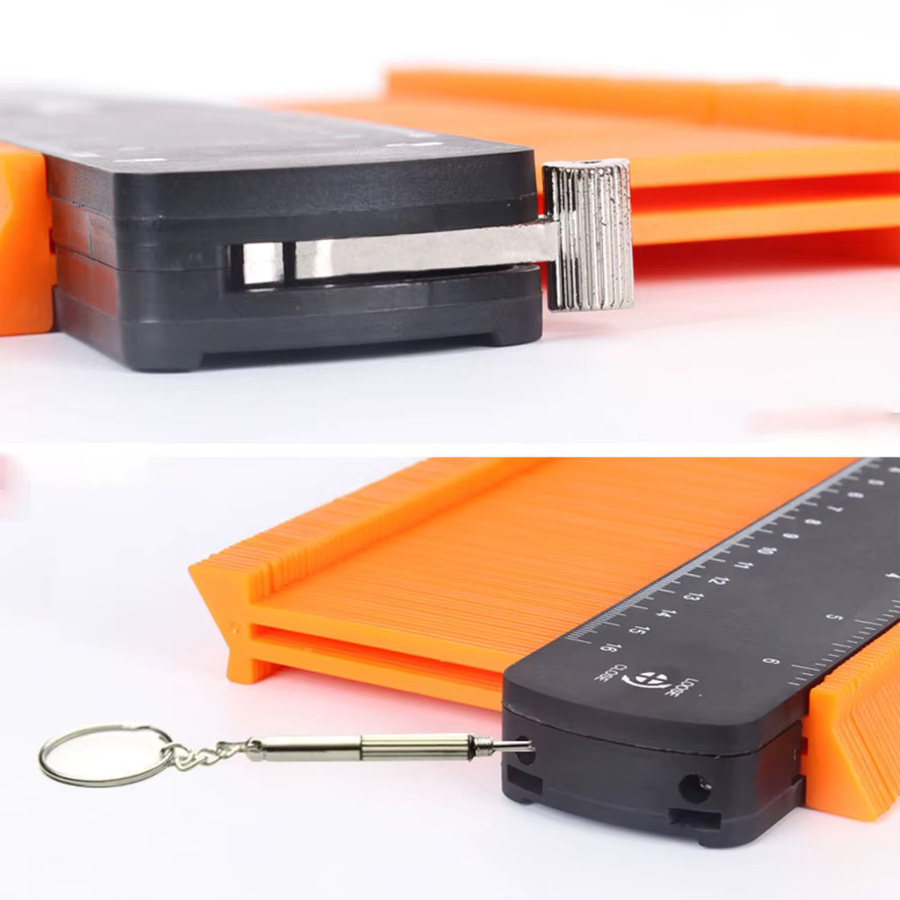 Binoax Konturenlehre-Duplikator mit Schloss in Orange, 6/10 Zoll Profilform als Kopierwerkzeug-Vorlage für gebogene Formen - Bild 3