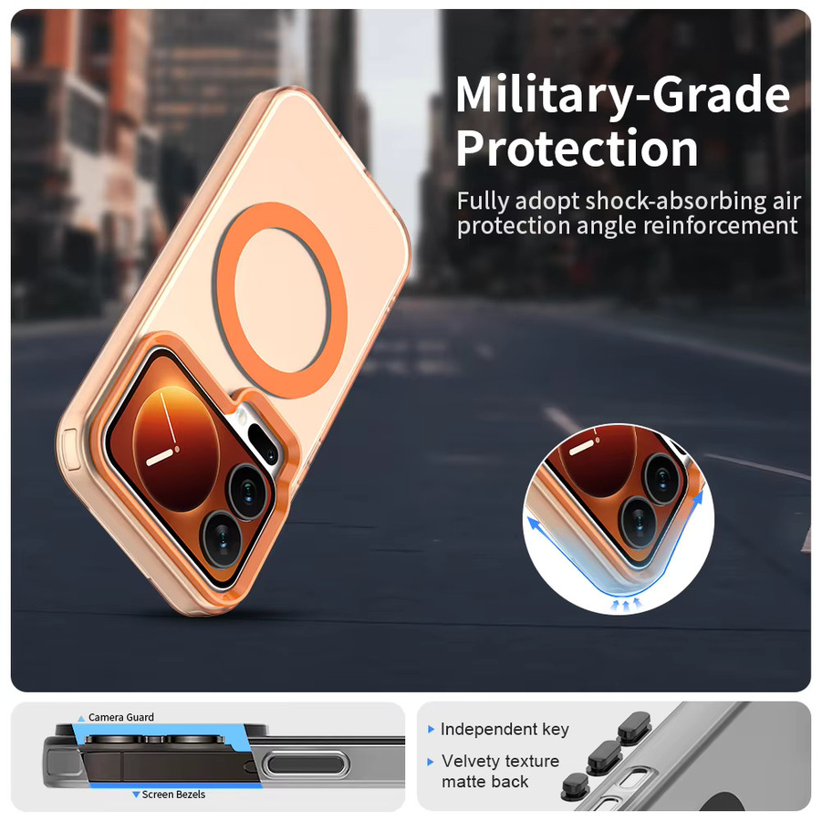 Xiaomi 17 Pro Max und 17 Pro Schutzhülle mit MagSafe Magnetisch Matt in Orange - Bild 5
