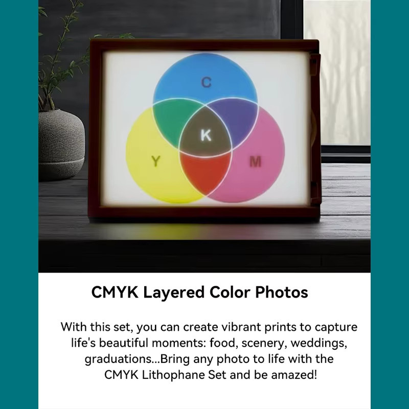 NENYALV Lithophan CMYK PLA Filament für 3D-FDM-Drucker, Mehrfarbig, Durchmesser: 1,75 mm - Bild 1