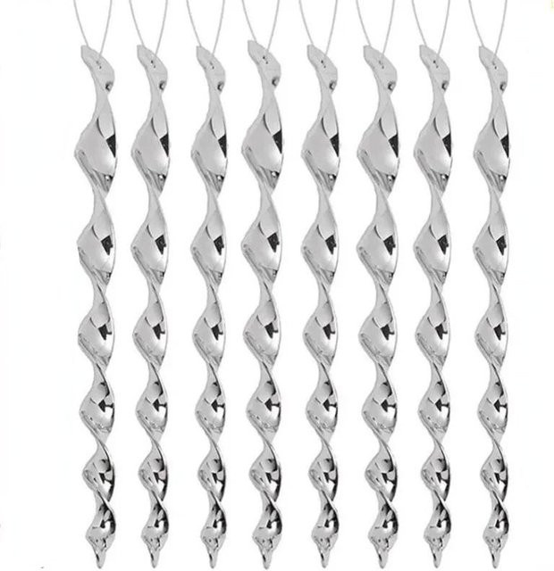 16 Stück Vogelabwehr-Reflexstäbe von YWZT Home Depot in Silber, rotierende Windspiralen zur Dekoration für Garten und Zuhause, Höhe: 30 cm - Bild 1