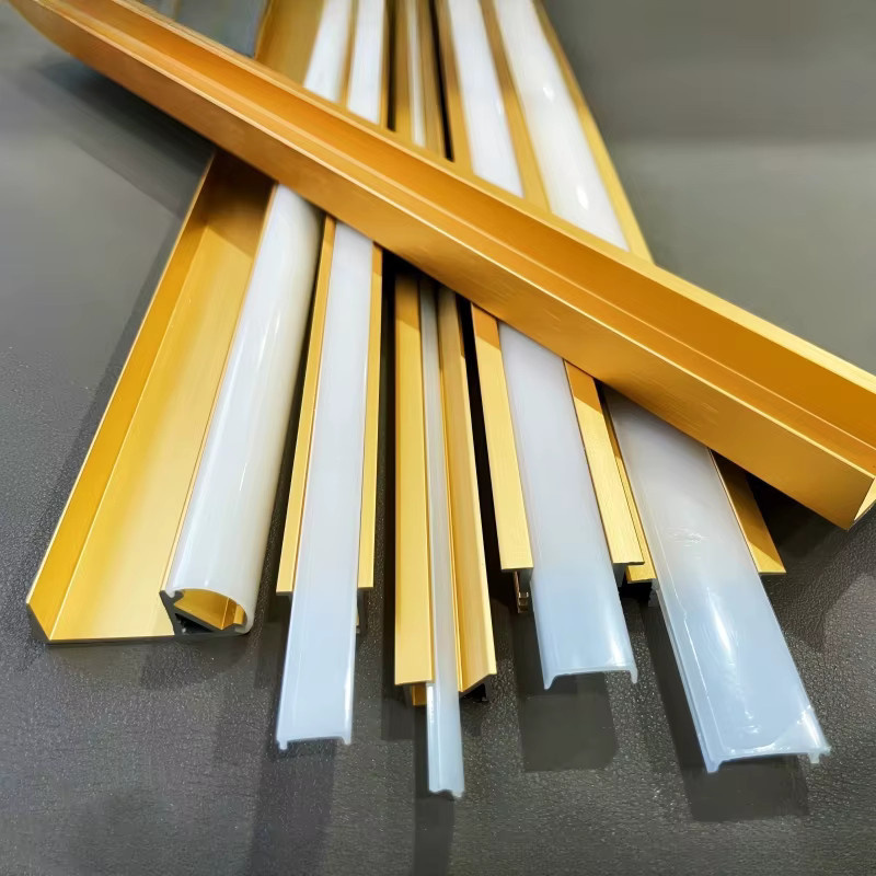 Khelse LED Aluminium Profil in Gold mit PC Diffusor für Schrank, Wand und Treppe - Bild 2