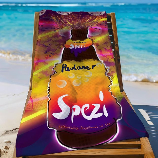 Paulaner Spezi Logo Strandhandtuch aus Mikrofaser, sanddicht und schnelltrocknend, B: 89 cm, H: 183 cm - Bild 1