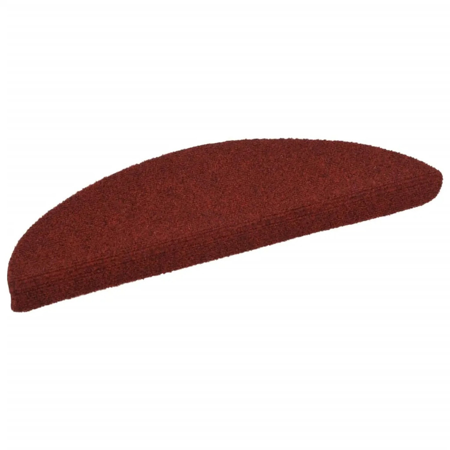 vidaXL Selbstklebende Treppenmatten aus Nadelvlies, 10 Stück, Rot, B: 56 cm, T: 17 cm, H: 3 cm - Bild 2