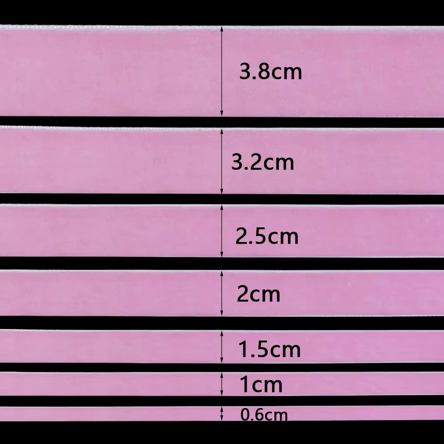 Rosa Samtbänder mit Single Face Beflockung für Hochzeit, Weihnachten und Geschenkverpackungen, Breite: 6 mm bis 38 mm - Bild 2