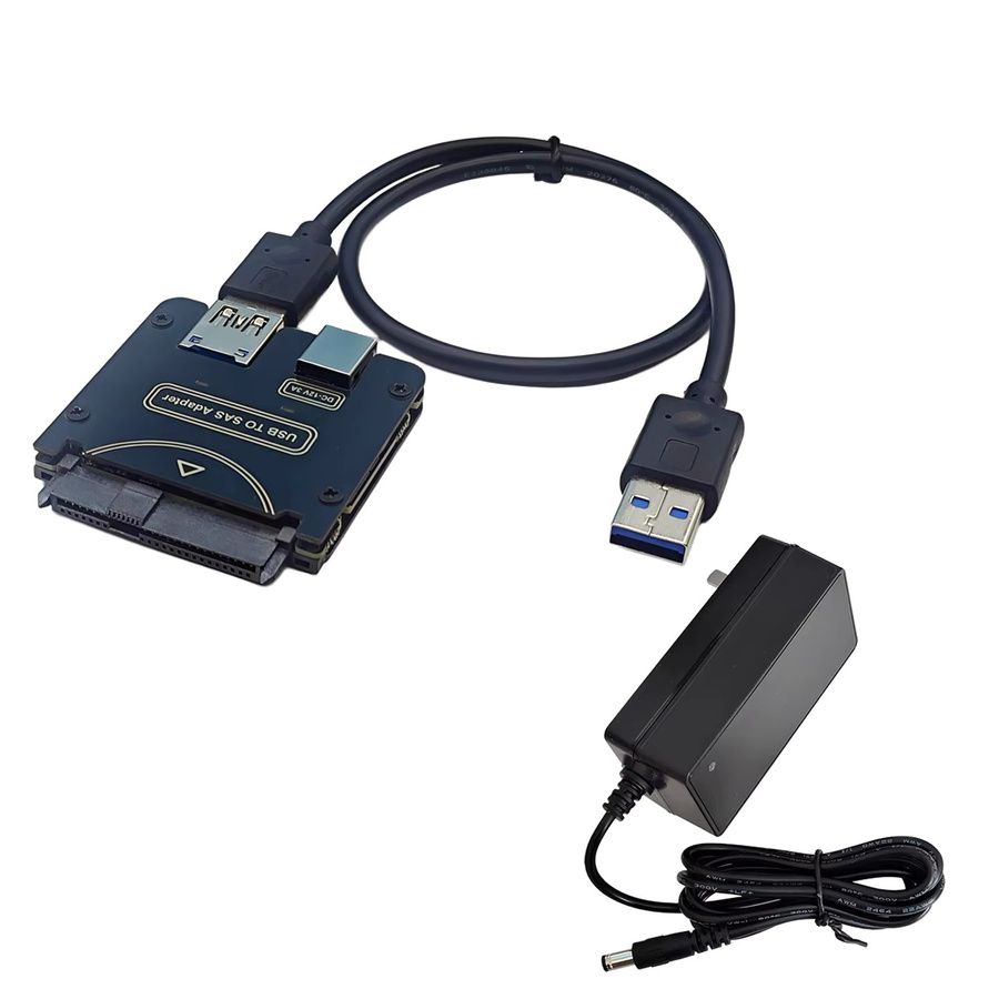 T.F.SKYWINDINTL USB zu SAS Festplatte Easy Drive Kabel, 29PIN SSD Erweiterungskarte, SATA 22PIN zu SAS Adapterkarte, Schwarz - Bild 4