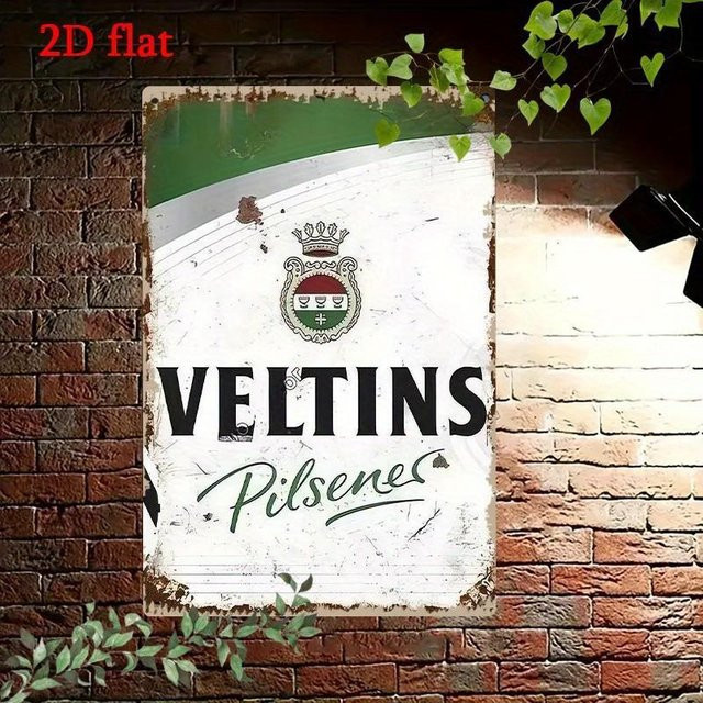 Veltins Pilsener Bier Retro Metallblechschild Wanddekoration von ZX ART, B/H: 30 x 20 cm, Mehrfarbig - Bild 1