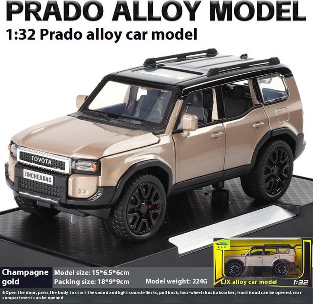 Linyi toy car Toyota Prado Land Cruiser Geländewagen, Modellauto, 1:32, Metall, ab 18 Jahre - Bild 1