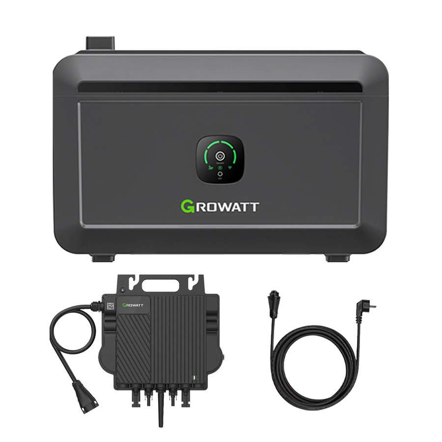 Growatt Noah 2000 Solarspeicher in Schwarz mit 2048Wh Kapazität, LiFePO4 Akku, 1800W PV-Eingang und Smart App Control für Balkonkraftwerke - Bild 2