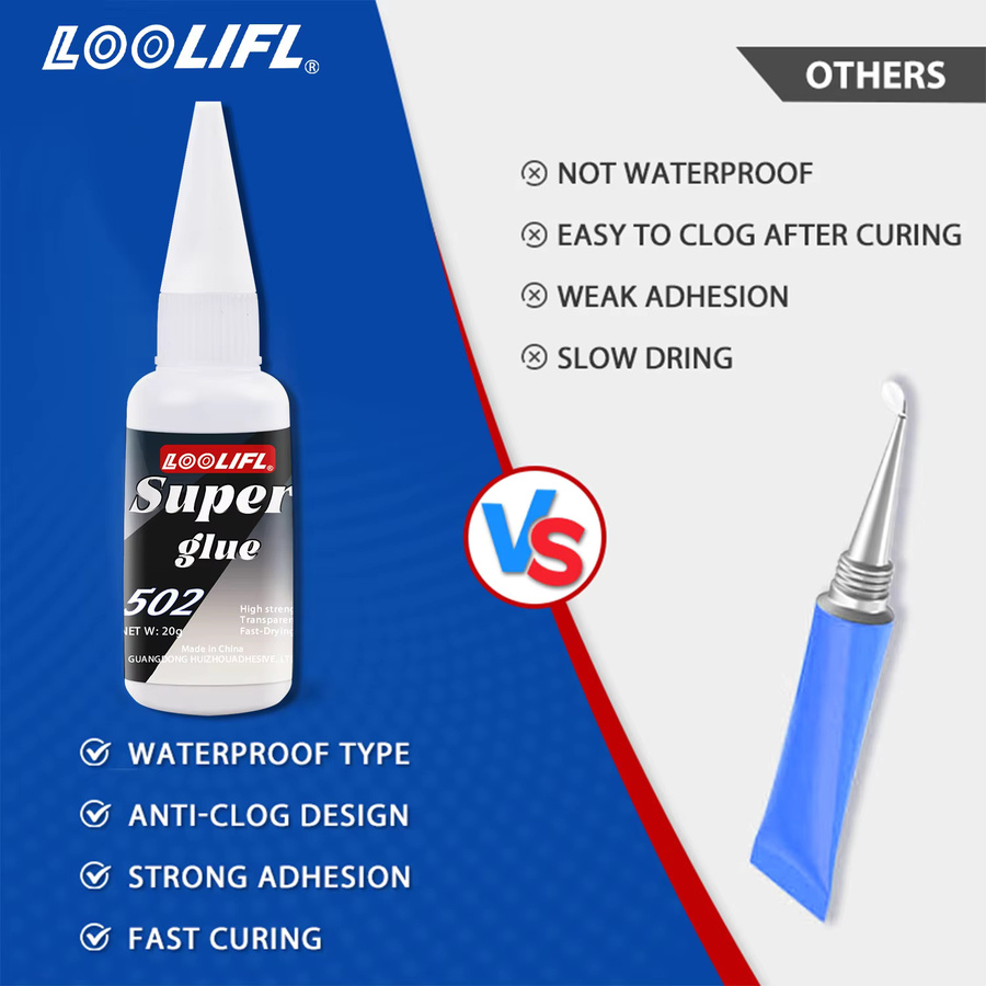 Loolifl 502 Superkleber Cyanacrylat-Klebstoff für Glas, Leder, Gummi, Holz, Metall und Kunststoff - Bild 5