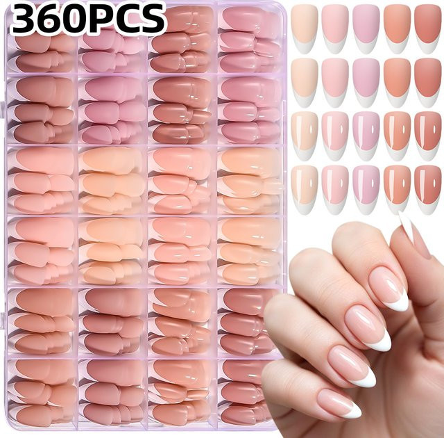 HotPress Press-On Nägel, Weiß, Glänzend, Damen, 360 Teile - Bild 1