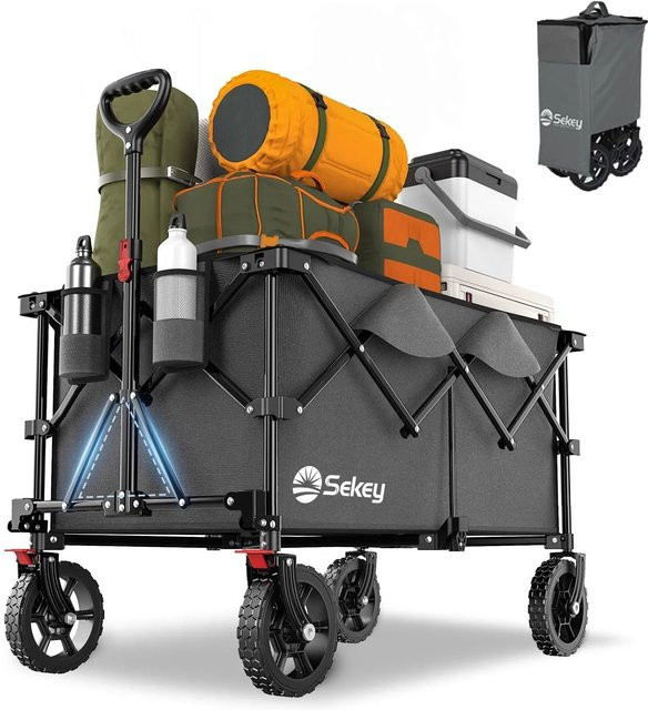 Sekey XXL Plus Bollerwagen faltbar in Anthrazit mit 200l Volumen und 200kg Tragkraft - Bild 1