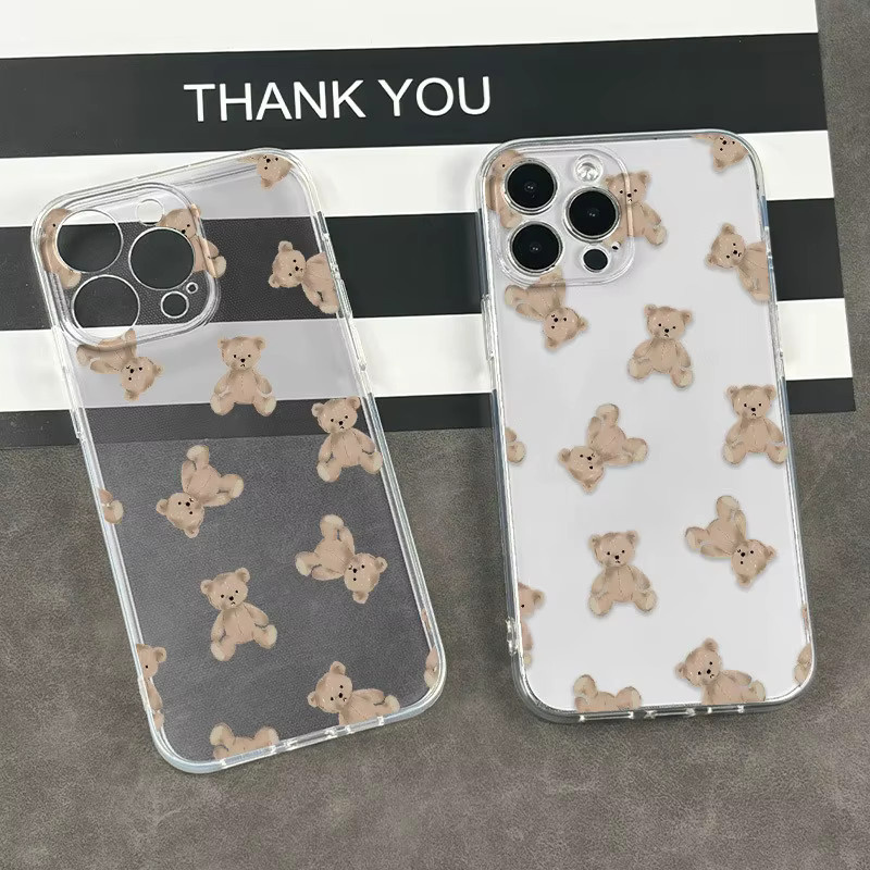 Transparente TPU-Handyhülle mit niedlichem Bärenmuster für iPhone 11 bis iPhone 17 Pro Max und weitere Modelle - Bild 2