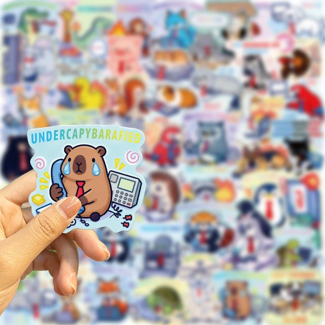 50 Stück Cartoon-Aufkleber mit lustigen Texten in Multicolour für Laptop, Gitarre, Gepäck und Handy, wasserfeste Dekoration für Erwachsene - Bild 1