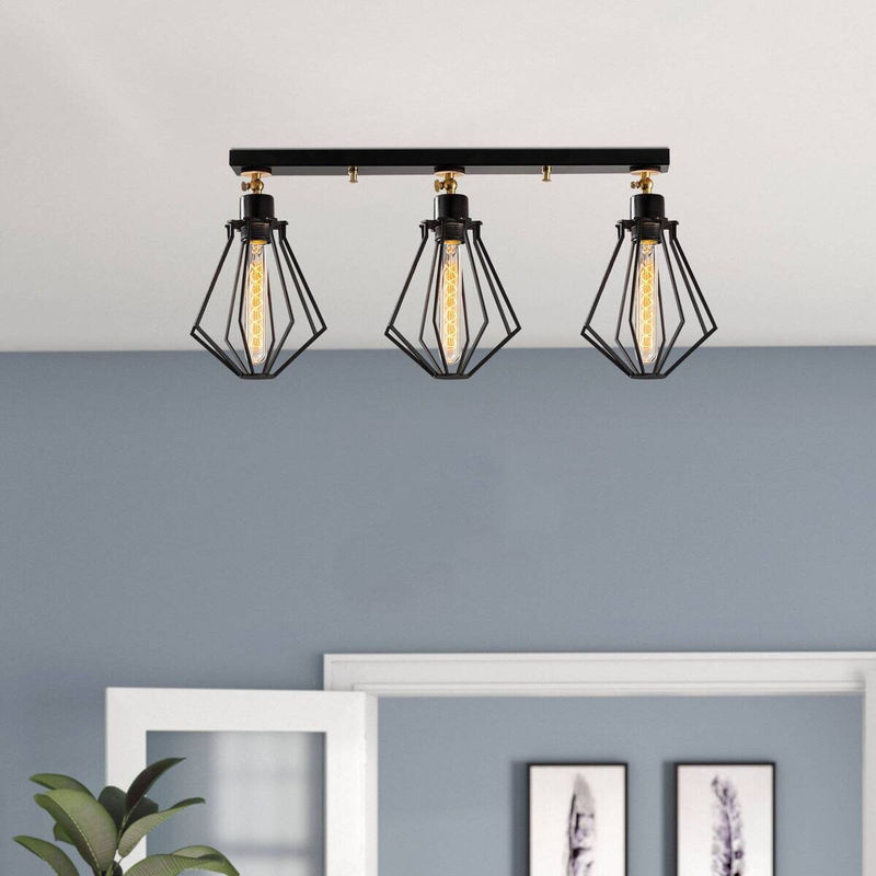 Opviq Deckenleuchte Oylat in Gold und Schwarz aus Metall mit 3 E27 Fassungen, B/H/T: 18 x 29 x 18 cm - Bild 3