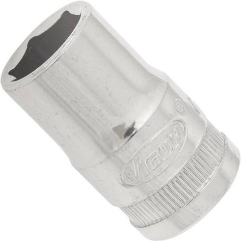 Vigour Steckschlüsseleinsatz V2600N mit 1/2 Zoll Innenvierkant Antrieb und 14 mm Außensechskant Profil in Silber, Gesamtlänge: 3,8 cm - Bild 1