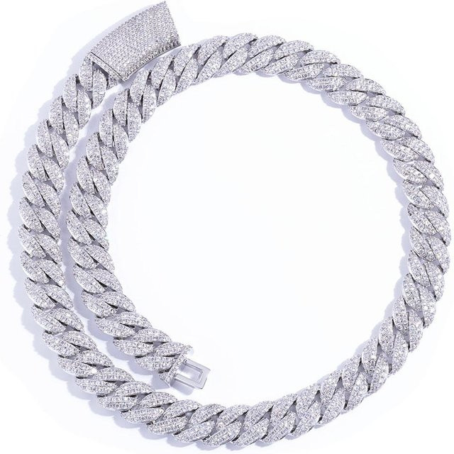 YIRAN Halskette, Kupfer, Silber, Zirkonia, Unisex, 13mm - Bild 1