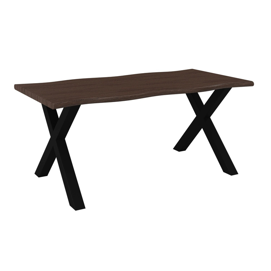 Bessagi Home Esstisch Laurel in Walnussbraun mit X-Frame aus MDF und Metall, B/T/H: 180 x 90 x 76 cm - Bild 2