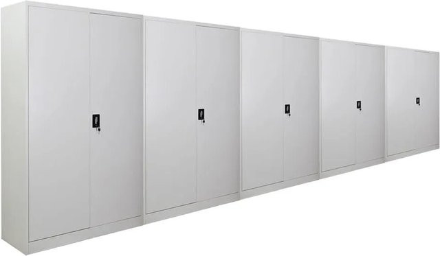 PROREGAL ELEPHANT Flügeltürenschrank aus Stahl mit 2 Türen und Schloss, Lichtgrau, H x B x T: 180 x 120 x 40 cm - Bild 1