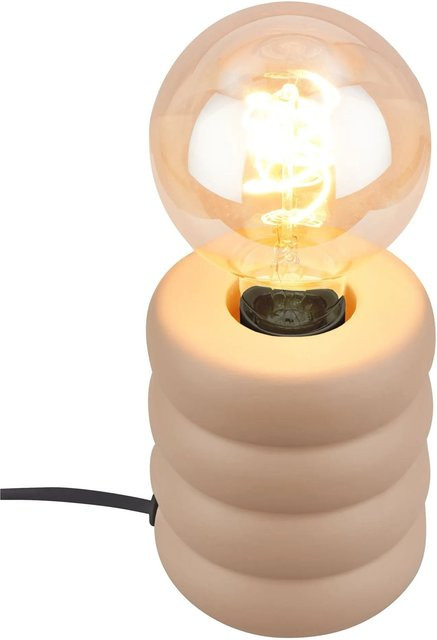 Brilo Tischleuchte Foam aus Keramik in Macchiato Beige mit Wellenform, Durchmesser: 10,5 cm, Höhe: 12,5 cm - Bild 1