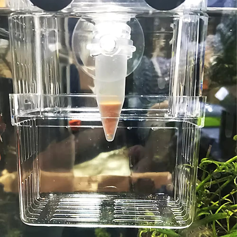 Automatischer Aquarium Futterautomat in Kegelform für Fische und Garnelen mit Saugnapf, transparent - Bild 2
