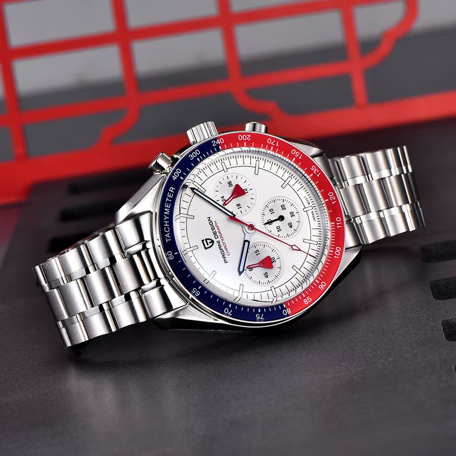 Pagani Design Chronograph, Quarz, Edelstahl, Keramiklünette, Schwarz, Herren - Bild 2
