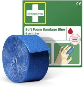 Cederroth Soft Foam Pflaster und Bandage, selbsthaftend und elastisch, Blau, Breite: 6 cm, Länge: 2 m - Bild 1