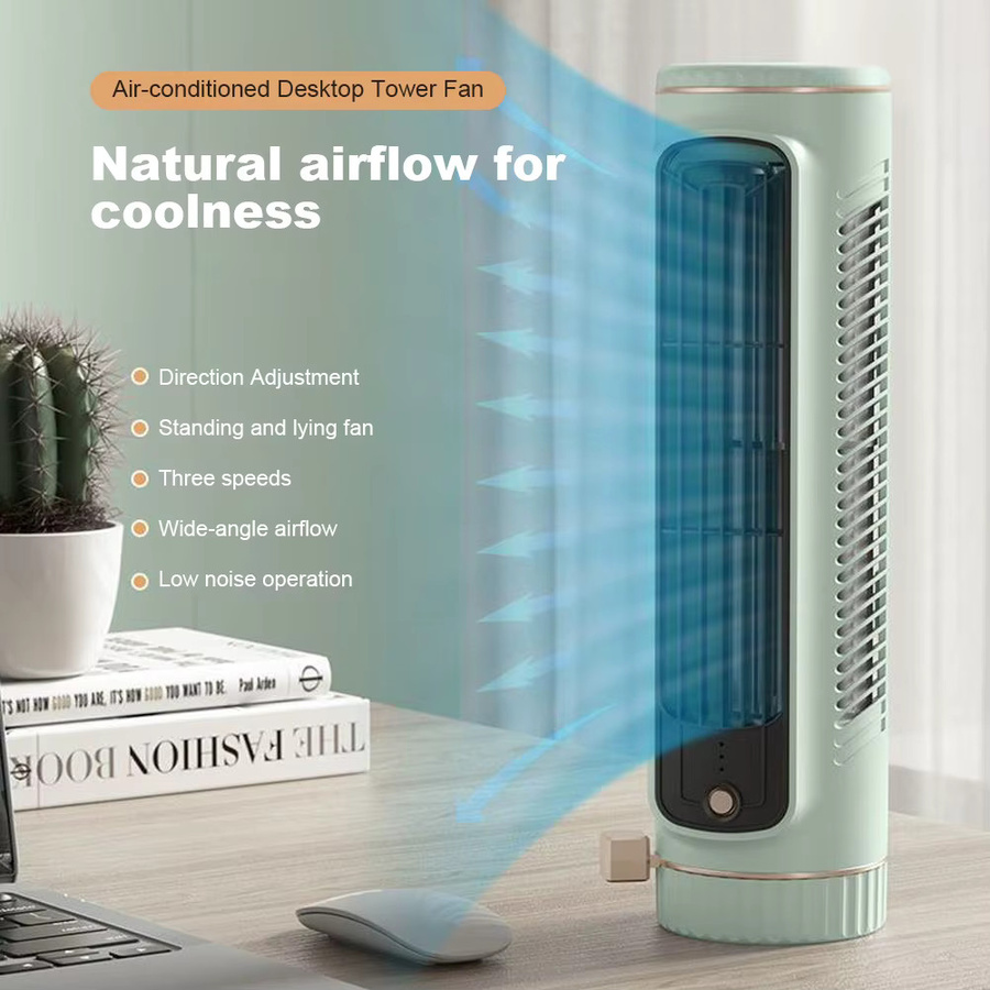 APWIKOGER Wiederaufladbarer Luftkühler zur Wandmontage, Leiser vertikaler Turmventilator in Weiß - Bild 3
