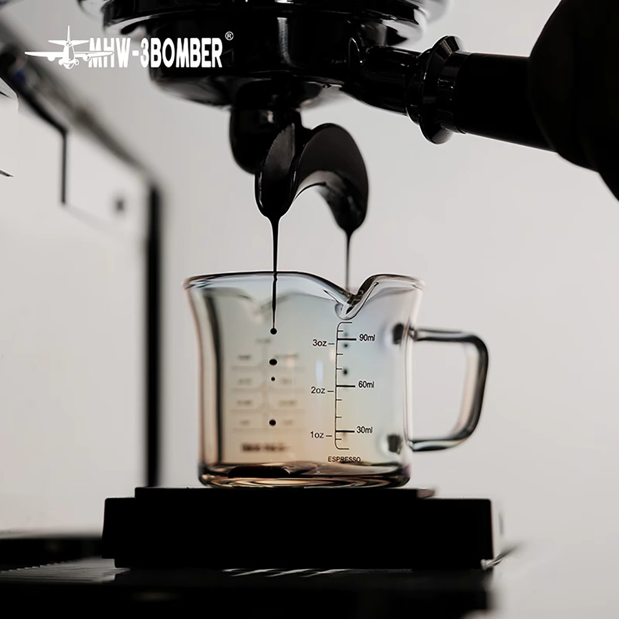 MHW-3BOMBER Espresso-Messbecher aus Glas mit Griff und Einzel-/Doppelausgießen, transparent, 120 ml - Bild 4