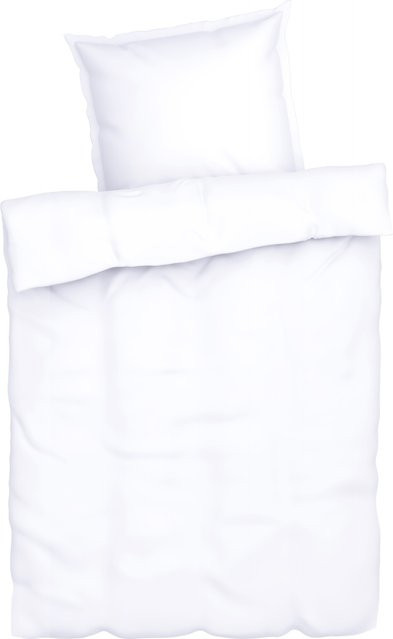 LIVARNO HOME Lyocell-Satin-Bettwäsche aus Baumwolle und Tencel in Weiß, Set bestehend aus 1x Bettbezug (Breite: 155 cm, Länge: 220 cm) und 1x Kissenbezug (80 x 80 cm) - Bild 1