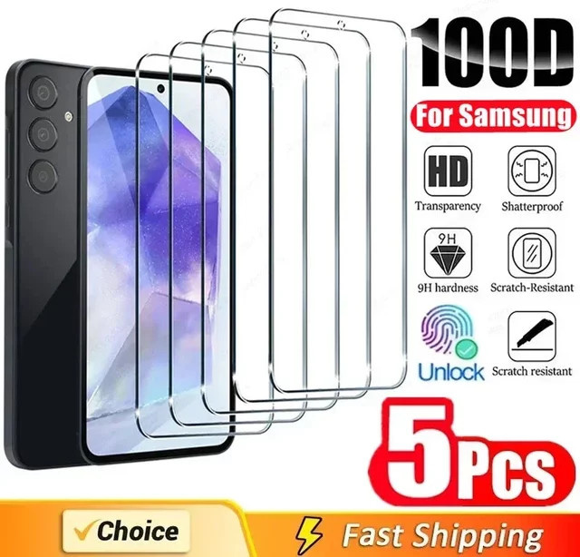 Samsung Displayschutzfolie aus 9H gehärtetem Glas, transparent, passend für Galaxy A56 A36 A16 A06 A55 A15 A54 A34 A13 A14 A53 A52 A12 A33 A32 A35 A70 - Bild 1