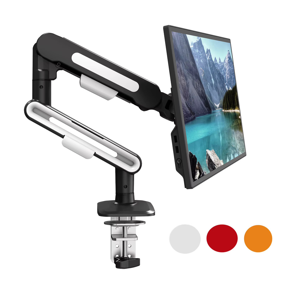 BEISHI Einzelmonitorhalterung für Schreibtisch, verstellbarer Computermonitorarm für 13-32 Zoll, Tragkraft 2-10 kg, VESA 75/100 mm, Schwarz oder Weiß - Bild 6