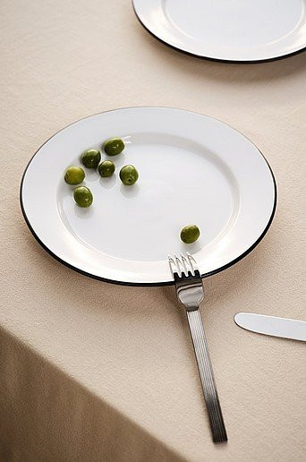 Jotex ALVE Speiseteller aus Steinzeug im 2er-Pack, Durchmesser: 27 cm, Farben: Weiß und Schwarz - Bild 1