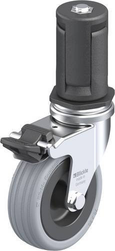 Blickle Lenkrolle LRA-VPA 75G-FI-ER05 mit Feststeller in Schwarz-Grau, Rad-Durchmesser: 75 mm, Tragfähigkeit: 60 kg - Bild 1