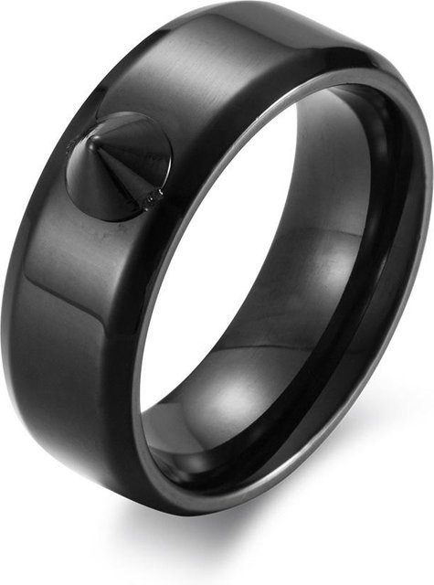Yiran Home Ring, Edelstahl, Schwarz, Unisex, Größe 7 - Bild 1