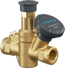 Oventrop Zirkulationsventil Aquastrom TV DN 20 mit Rp 3/4 Innengewinde in Messing Gold/Brushed Brass - Bild 1