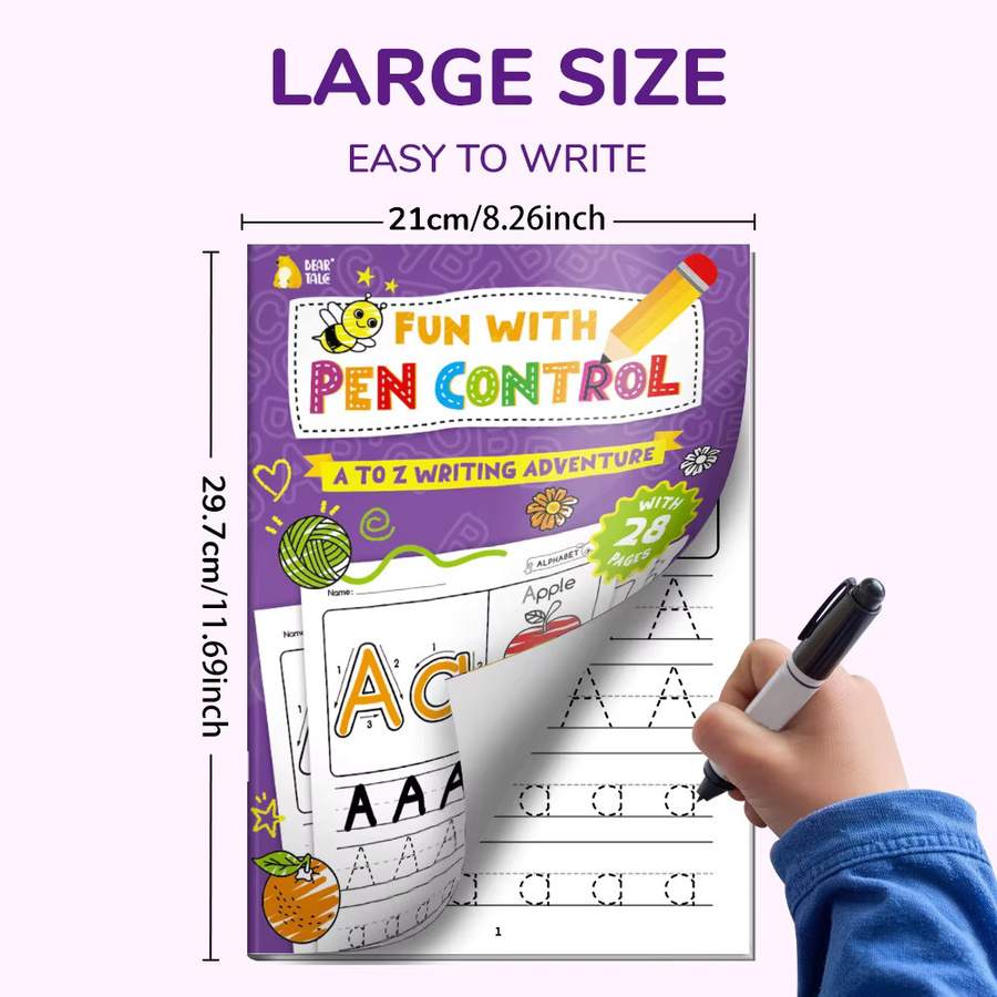 BOHY Alphabet Vorschule Arbeitsbuch für Kinder zum Schreiben und Zeichnen in Englisch, Mehrfarbig, A4 - Bild 4