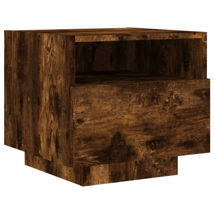 vidaXL Nachttisch mit integrierter LED-Beleuchtung in Räuchereiche, B/T/H: 40 x 39 x 37 cm - Bild 2