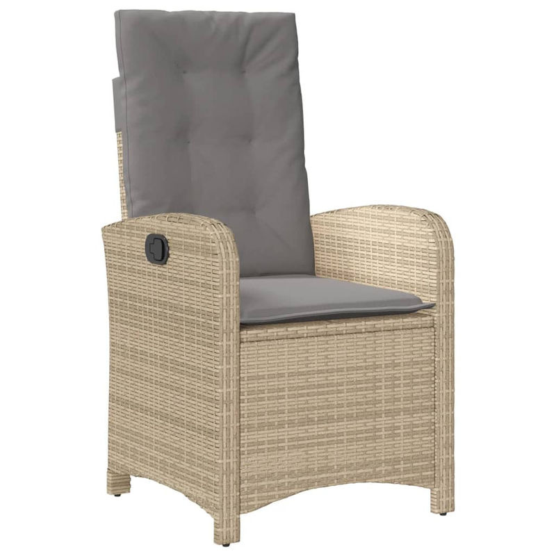 Vidaxl 7-teiliges Gartenmöbel-Set aus Polyrattan mit Kissen und Glastisch in Beige - Bild 2