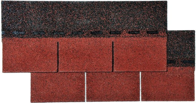 Bitumen-Rechteckschindeln Rot 2 m² pro Paket - Bild 1