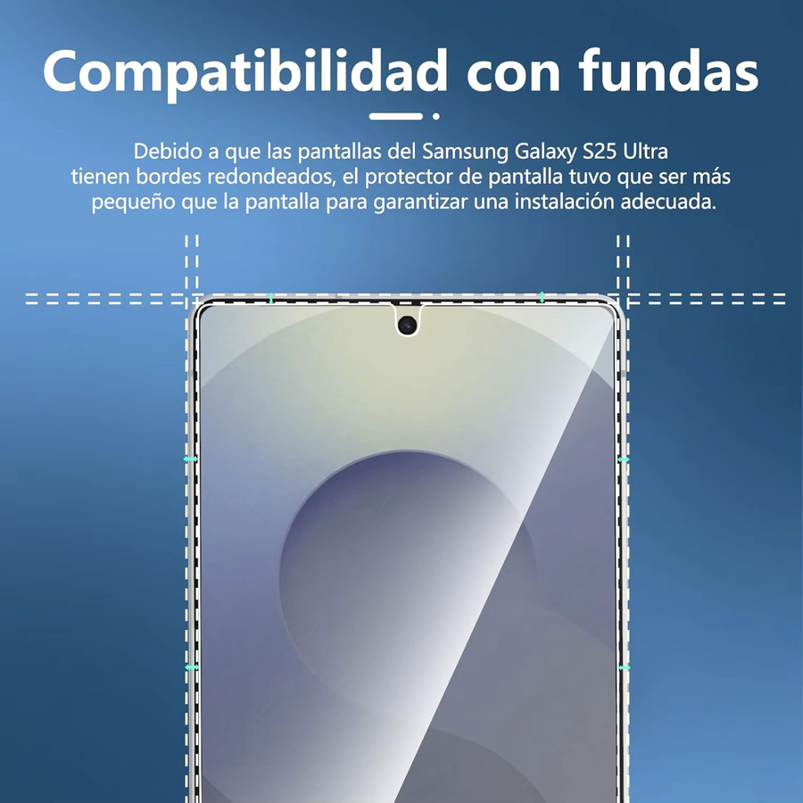 Samsung Galaxy S25 Ultra Schutzfolie aus gehärtetem Glas, transparent, kratzfest und blasenfrei mit Fingerabdruck-Entsperr-Funktion - Bild 2