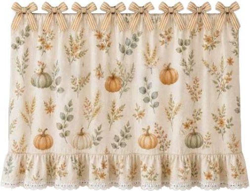 Dekorativer Ofenrock von yangruonann mit Pilz- und Kürbis-Muster in Beige und 7 Bandbindern für deine Bauernhausküche - Bild 1