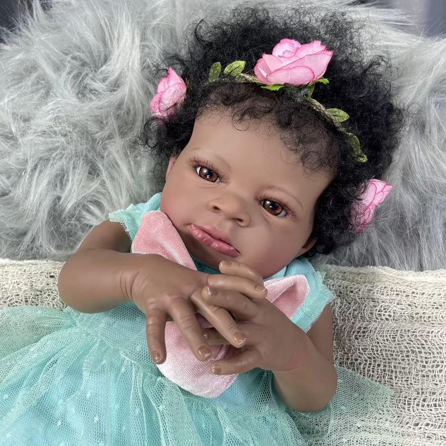 MRB Lanny Afro amerikaner Puppe, Prinzessin, schwarzes Mädchen, 50cm - Bild 2