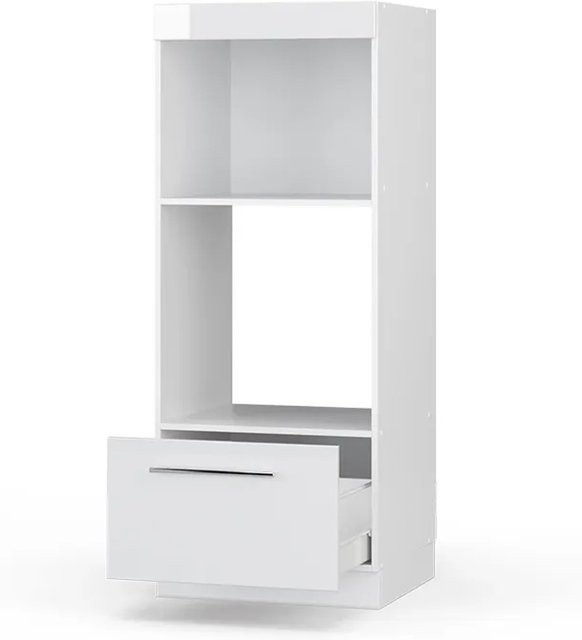 Vicco Mikrowellenschrank Fame-Line Küchenregal in Weiß Hochglanz, Breite: 60 cm, Höhe: 153 cm, Tiefe: 44,53 cm - Bild 1