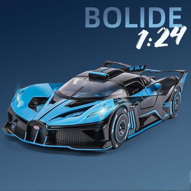 Maisto Bugatti Bolide Sportwagen Modell, 1:24, blau, mit Licht und Sound, ab 4 Jahren - Bild 1