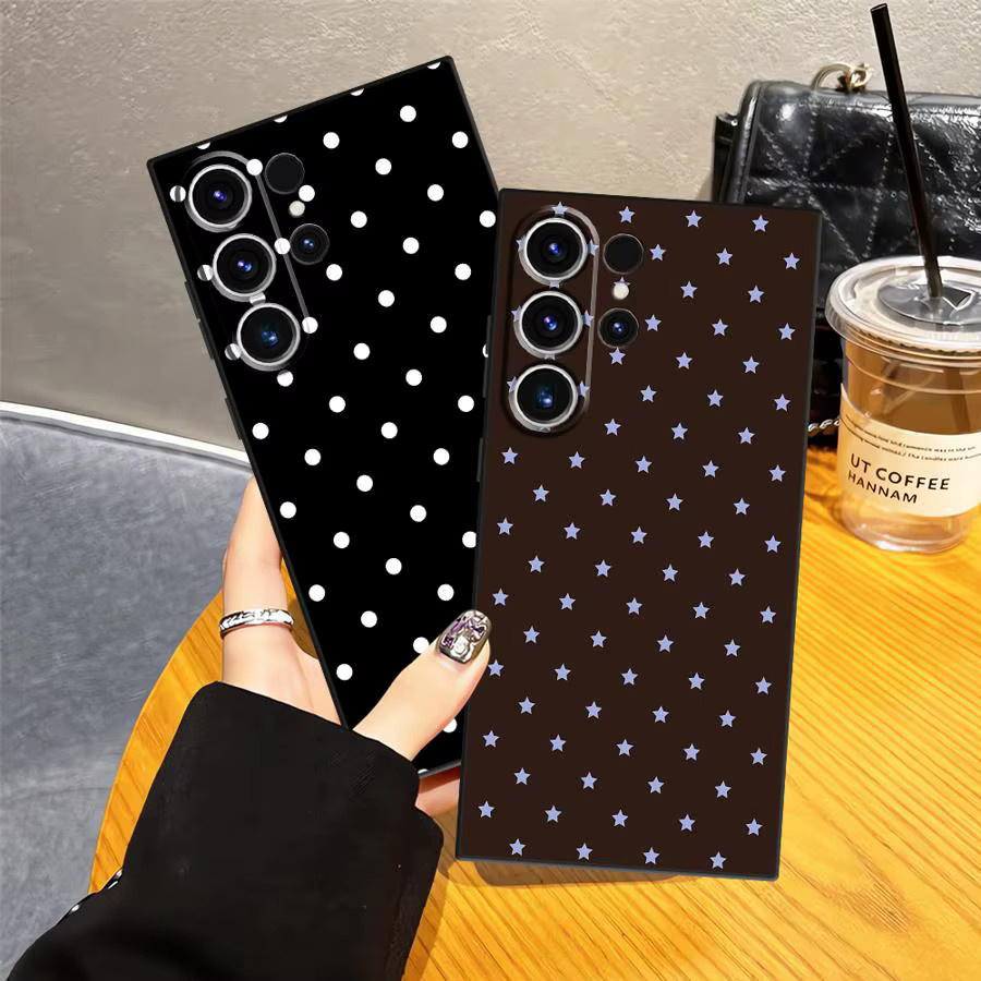 Luxus Handyhülle mit Polka Dot Muster für Samsung Galaxy S20 S21 S23 S24 S25 S26 S9 S10 Note 8 9 10 20 Ultra Plus FE in Schwarz - Bild 2