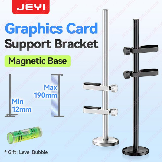 JEYI Aluminiumlegierung Grafikkarten-Halterung Magnetischer Standfuß für Desktop-PC-Gehäuse - Bild 1