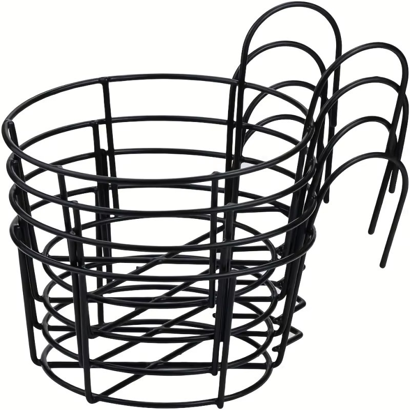 Runder Metall-Blumentopf zum Aufhängen für Balkon und Innenbereich - Bild 4