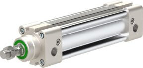 Riegler Normzylinder SAI doppeltwirkend in Silber, Kolbendurchmesser: 63 mm, Hub: 200 mm, Anschluss: G 3/8 - Bild 1