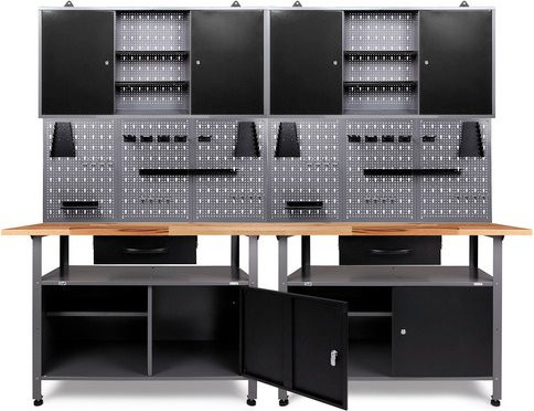 Ondis24 Werkstatt-Set Klaus in Anthrazit und Grau aus Metall und Holz, Höhe: 202 cm, Breite: 240 cm, Tiefe: 60 cm - Bild 1