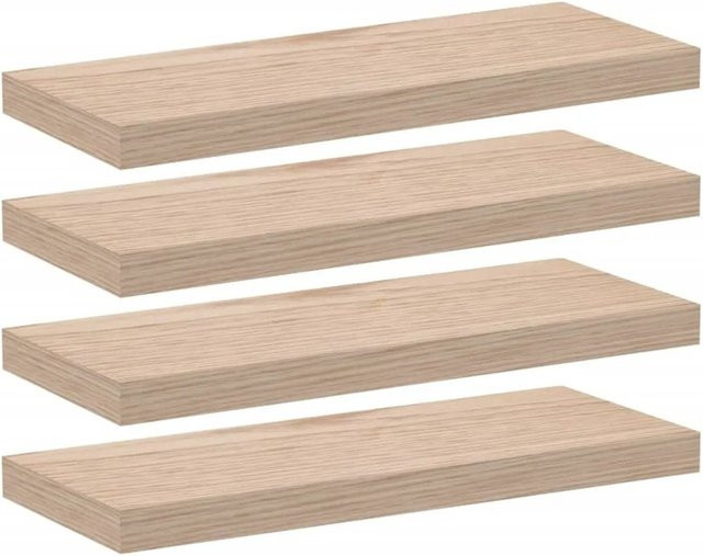 4er-Set vidaXL Schweberegale aus Holzwerkstoff in Eichenoptik, B/T/H: 60 x 23,5 x 4 cm - Bild 1
